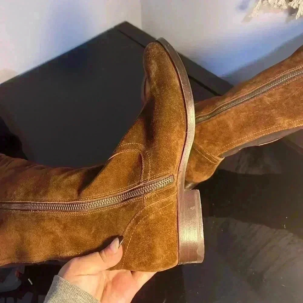 Frye Brown Suede Molly Tassel Over the Knee Boot, Size 7 Excellent condition